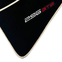 Black Floor Mats for Ferrari 296 GTB (2022-2024) with Beige Trim - AutoWin