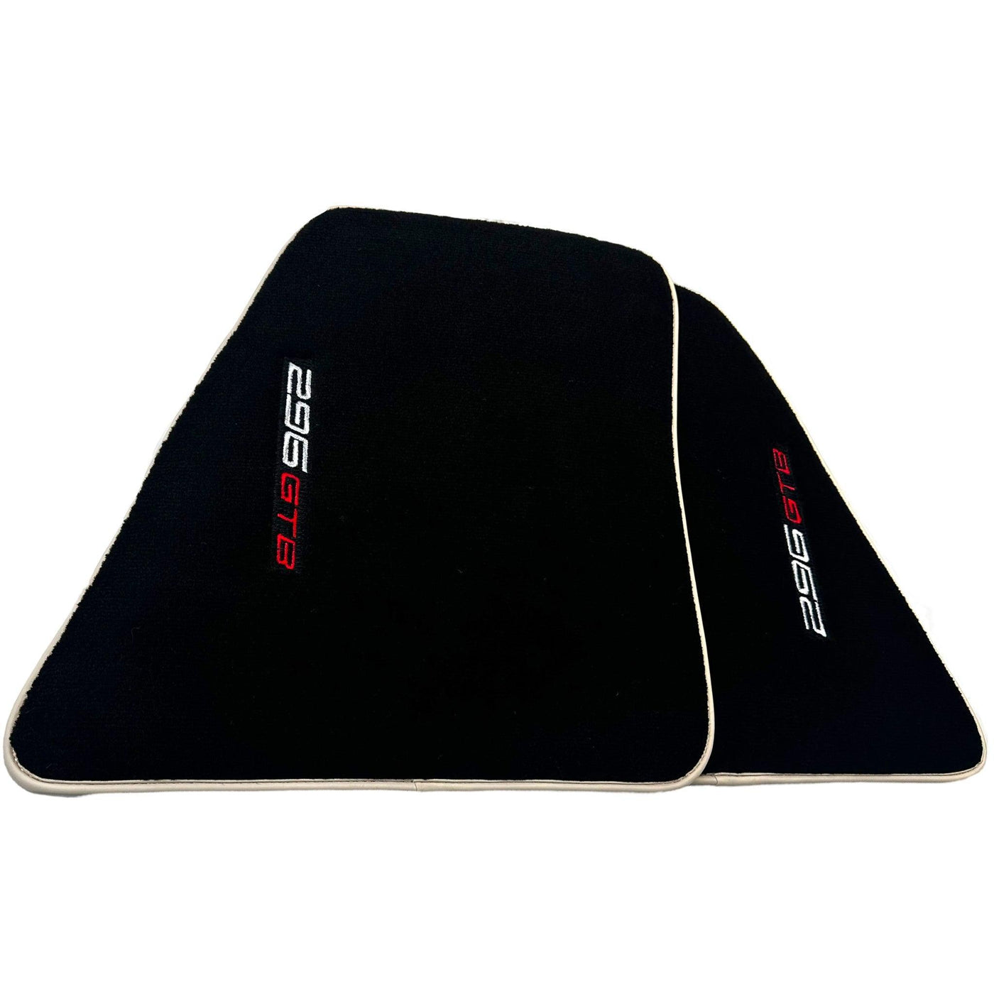 Black Floor Mats for Ferrari 296 GTB (2022-2024) with Beige Trim - AutoWin
