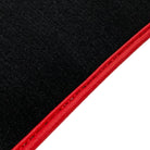 Black Floor Mats for Ferrari 296 GTB (2022-2024) with Leather and Red Trim - AutoWin
