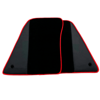 Black Floor Mats for Ferrari 296 GTS (2022-2024) with Leather and Red Trim - AutoWin