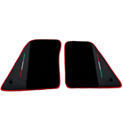 Black Floor Mats for Ferrari SF90 Stradale (2019-2024) with Leather and Red Trim - AutoWin