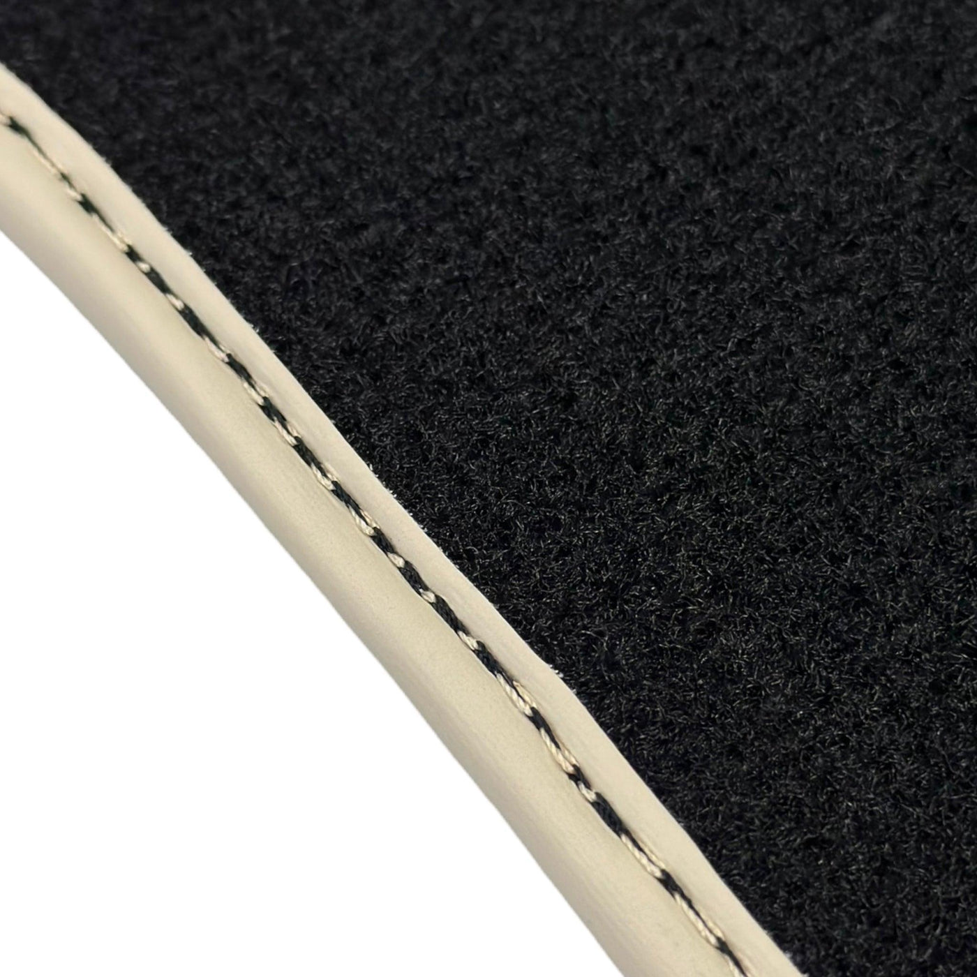 Black Floor Mats for Ferrari 296 GTS (2022-2024) with Leather | Beige Trim - AutoWin