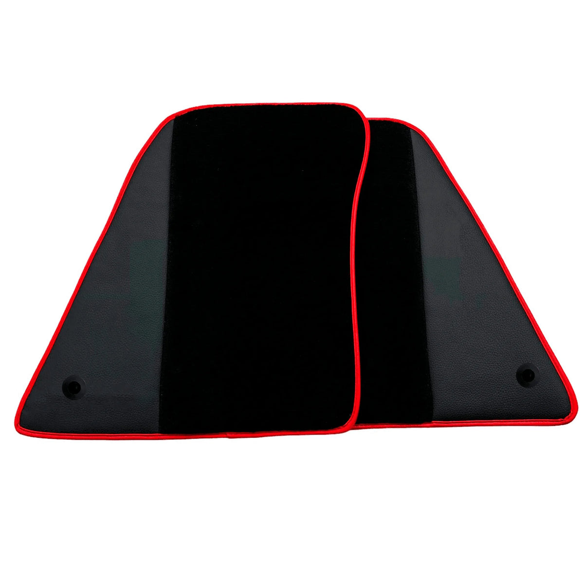 Black Floor Mats for Ferrari 296 GTB (2022-2027) with Leather and Red Trim