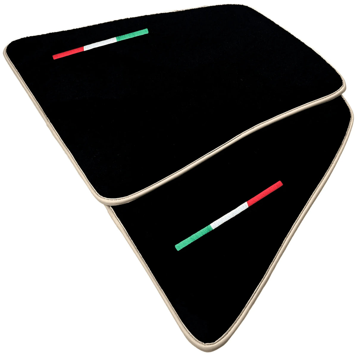 Black Floor Mats for Ferrari 296 GTS (2022-2027) with Beige Trim - AutoWin