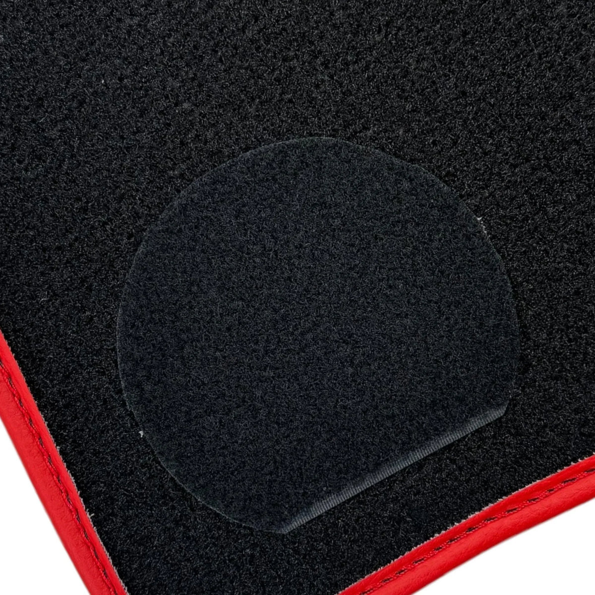 Black Floor Mats for Ferrari 296 GTS (2022-2027) with Leather and Red Trim - AutoWin