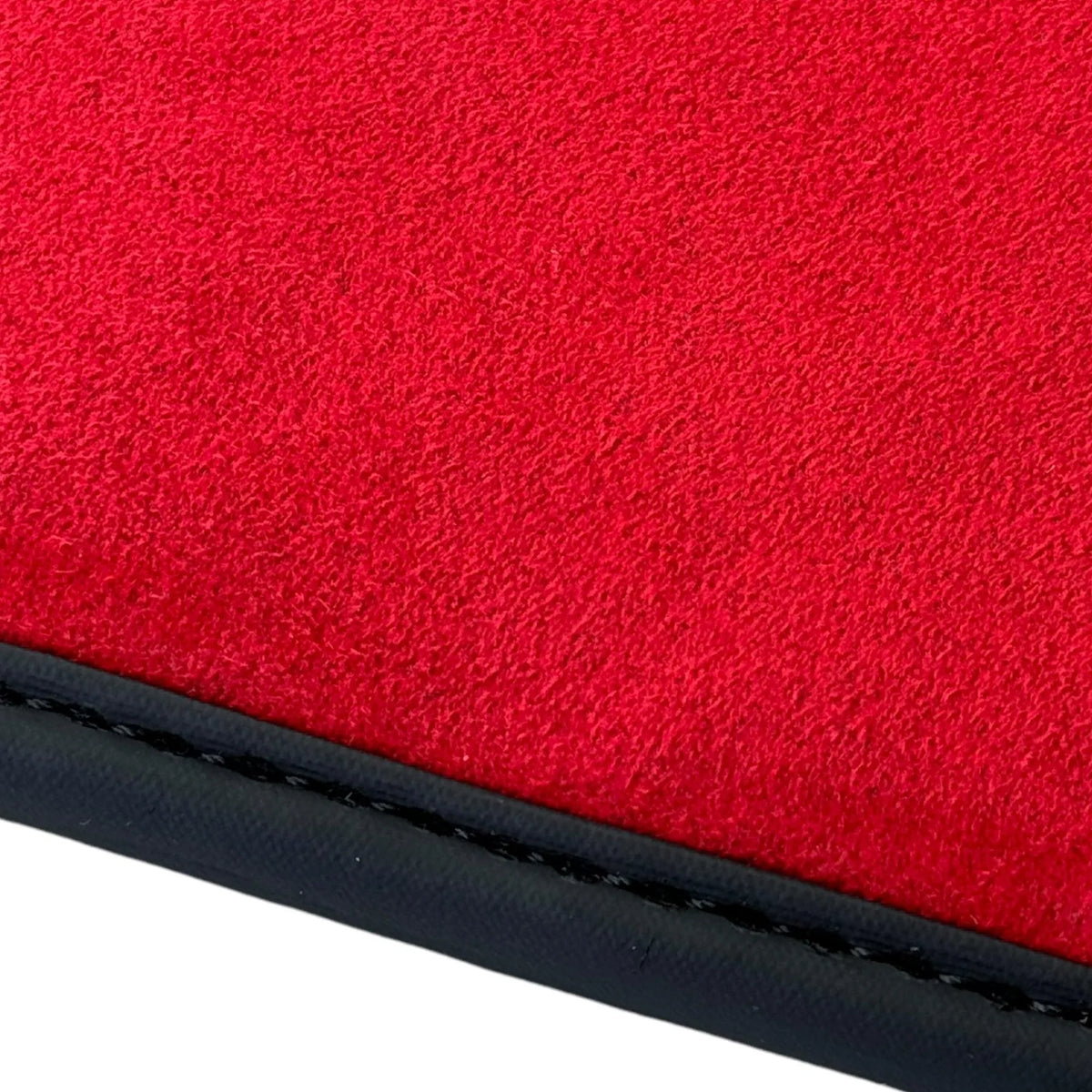 Black Floor Mats for Ferrari 296 GTS (2022-2027) with Red Alcantara Leather - AutoWin