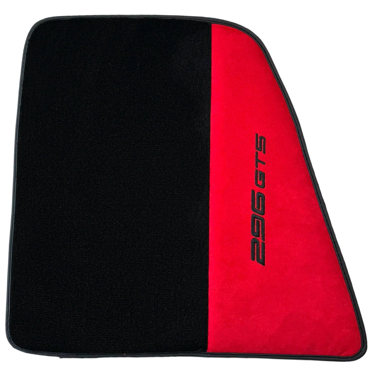 Black Floor Mats for Ferrari 296 GTS (2022-2027) with Red Alcantara Leather - AutoWin
