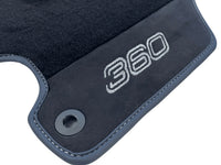 Black Floor Mats For Ferrari 360 Modena 1999-2005 With Alcantara Leather - AutoWin