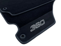 Black Floor Mats For Ferrari 360 Modena 1999-2005 With Alcantara Leather - AutoWin
