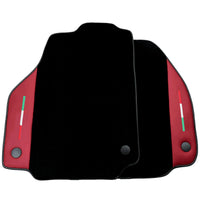 Black Floor Mats for Ferrari 458 GT2 (2012-2015) with Bordeaux Nappa Leather | Italian Edition