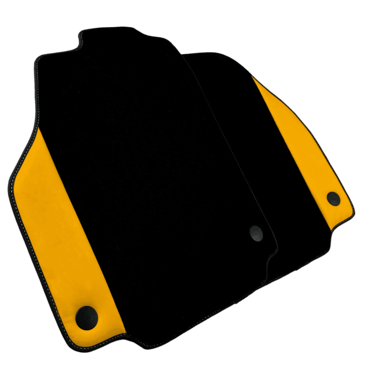 Black Floor Mats for Ferrari 458 GT2 (2012-2015) with Yellow Leather