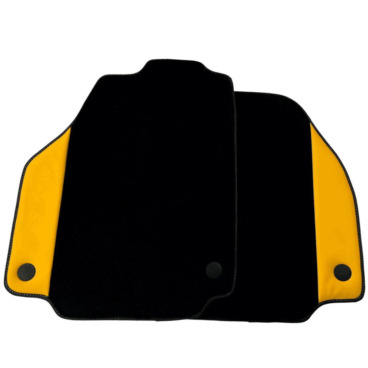 Black Floor Mats for Ferrari 458 GT2 (2012-2015) with Yellow Leather