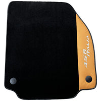 Black Floor Mats for Ferrari 458 Italia (2009-2015) with Beige Nappa Leather - AutoWin