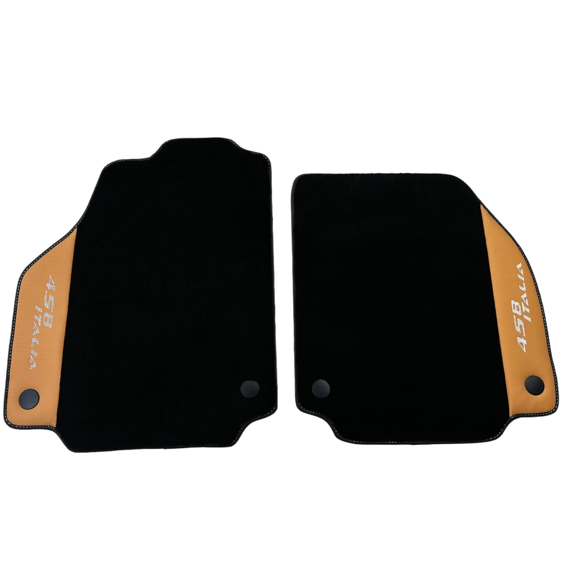 Black Floor Mats for Ferrari 458 Italia (2009-2015) with Beige Nappa Leather - AutoWin