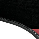Black Floor Mats for Ferrari 458 Spider (2012-2015) with Bordeaux Nappa Leather | Italian Edition - AutoWin