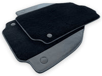 Black Floor Mats For Ferrari 458 Italia 2009-2015 With Carbon Fiber Leather - AutoWin