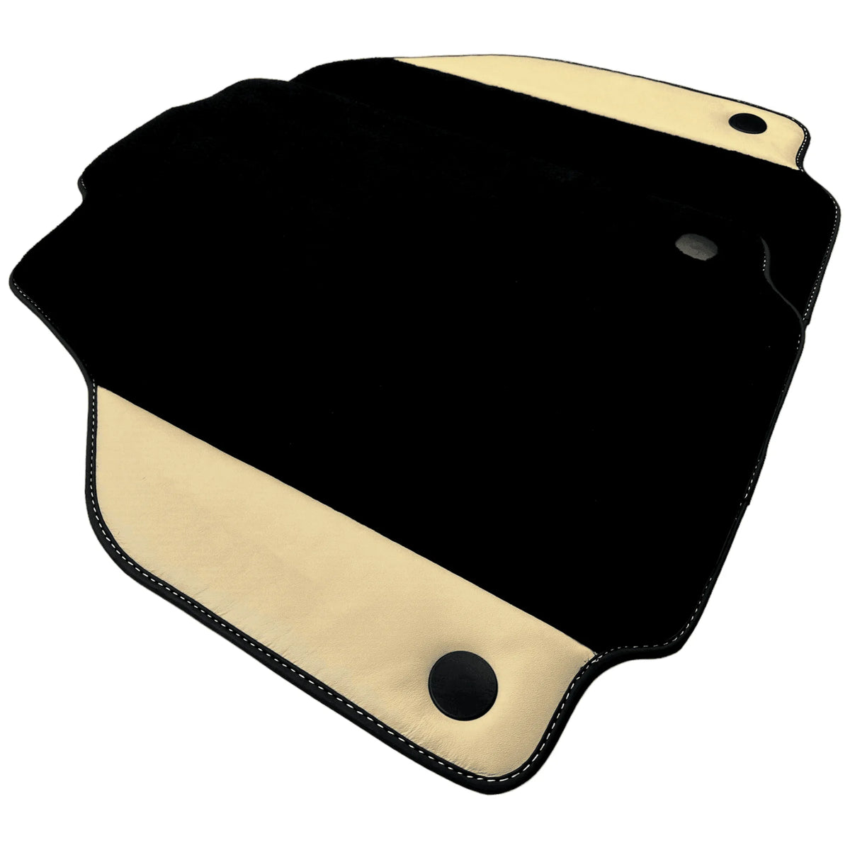 Black Floor Mats for Ferrari 458 Italia (2009-2015) with Crema Nappa Leather