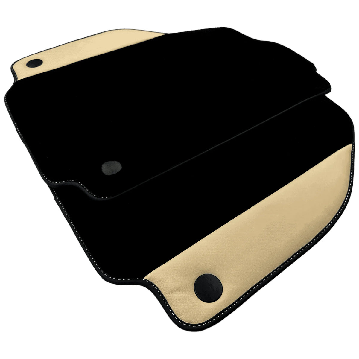 Black Floor Mats for Ferrari 458 Italia (2009-2015) with Crema Nappa Leather