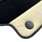 Black Floor Mats for Ferrari 458 Italia (2009-2015) with Crema Nappa Leather - AutoWin