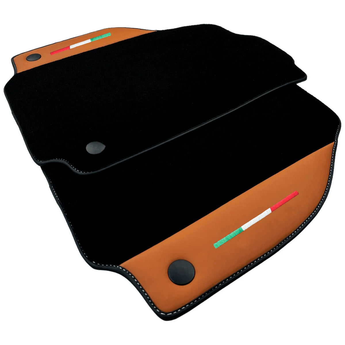 Black Floor Mats for Ferrari 458 Italia (2009-2015) with Cuoio Nappa Leather - AutoWin
