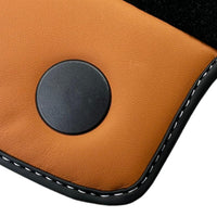 Black Floor Mats for Ferrari 458 Italia (2009-2015) with Cuoio Nappa Leather - AutoWin