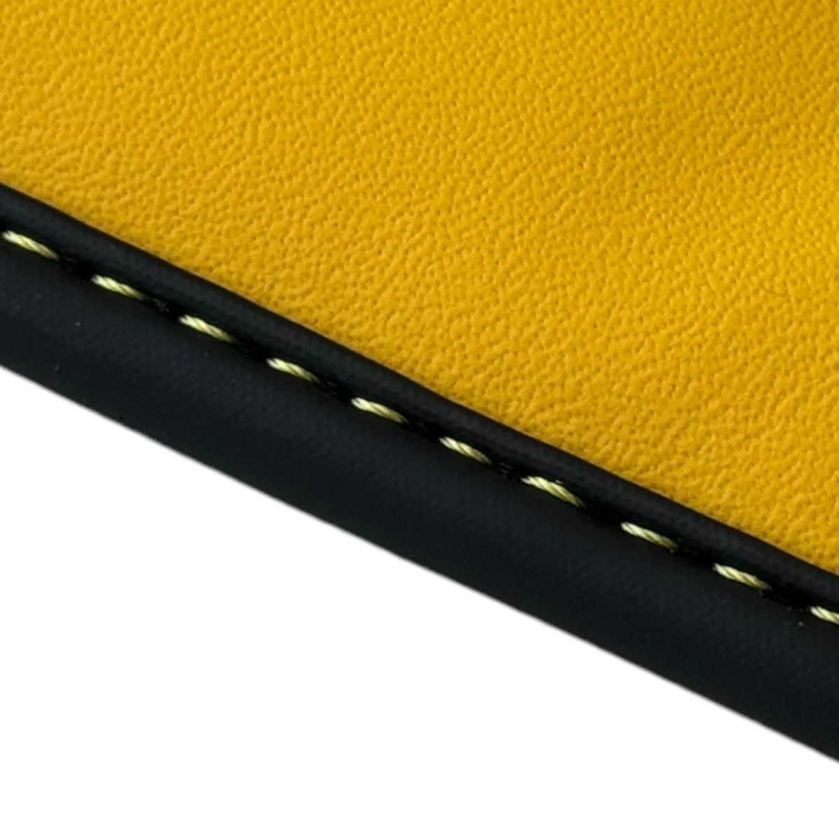 Black Floor Mats for Ferrari 458 Spider (2012-2015) with Yellow Leather | Italian Edition