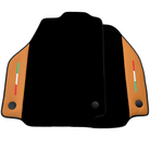 Black Floor Mats for Ferrari 488 Pista Spider (2019-2021) with Beige Tradizione Nappa Leather - AutoWin