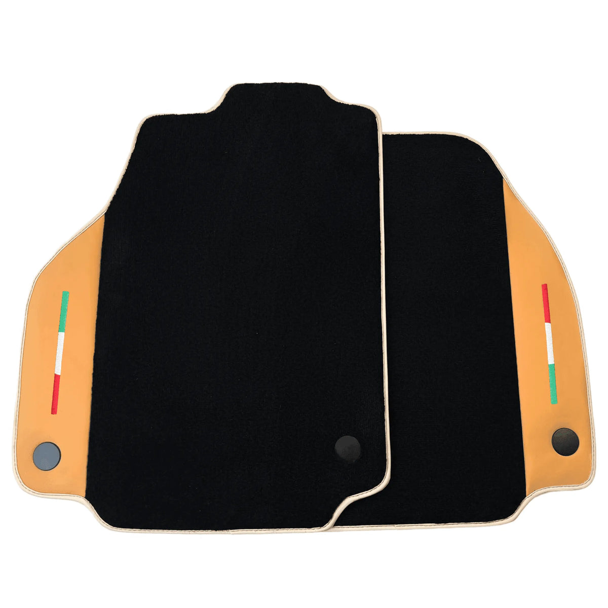 Black Floor Mats For Ferrari 488 GTB (2015-2022) with Beige Nappa Leather