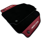 Black Floor Mats for Ferrari 488 GTB (2015-2022) with Bordeaux Nappa Leather - AutoWin