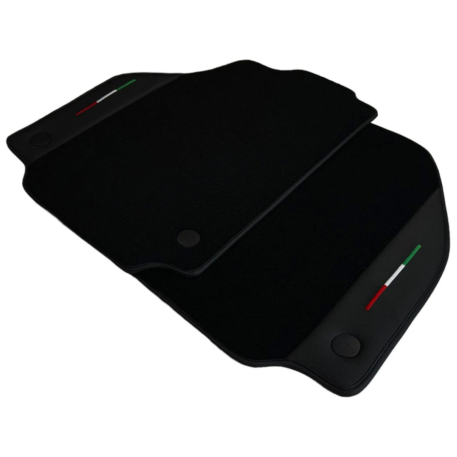 Black Floor Mats for Ferrari 488 GTB (2016-2022) with Leather