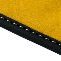 Black Floor Mats for Ferrari 488 GTB (2016-2022) with Yellow Leather