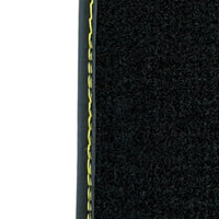 Black Floor Mats for Ferrari 488 GTB (2016-2022) with Yellow Leather