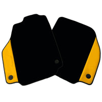 Black Floor Mats for Ferrari 488 GTB (2016-2022) with Yellow Leather