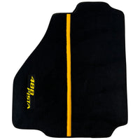 Black Floor Mats For Ferrari 488 Pista 2019-2021 With Yellow Leather