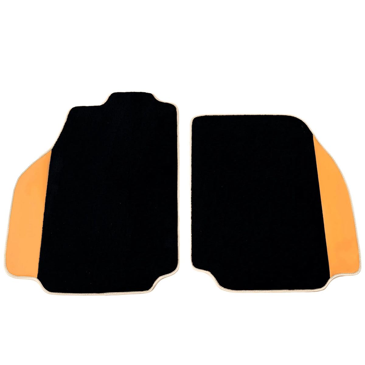 Black Floor Mats For Ferrari 488 Pista Spider (2019-2021) with Beige Nappa Leather Borders