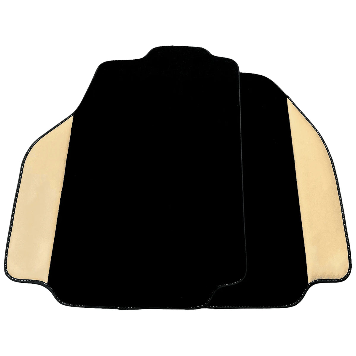 Black Floor Mats for Ferrari 488 Pista Spider (2019-2021) with Crema Nappa Leather