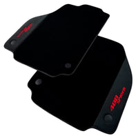 Black Floor Mats for Ferrari 488 Spider (2016-2022) with Alcantara | Red Sewing