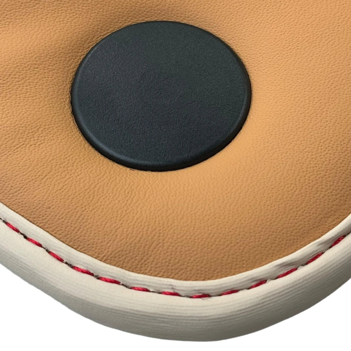 Black Floor Mats For Ferrari 488 Spider (2016-2022) with Beige Nappa Leather Borders - AutoWin