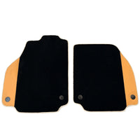 Black Floor Mats For Ferrari 488 Spider (2016-2022) with Beige Nappa Leather Borders - AutoWin