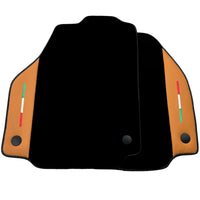 Black Floor Mats for Ferrari 488 Spider (2016-2022) with Beige Tradizione Nappa Leather