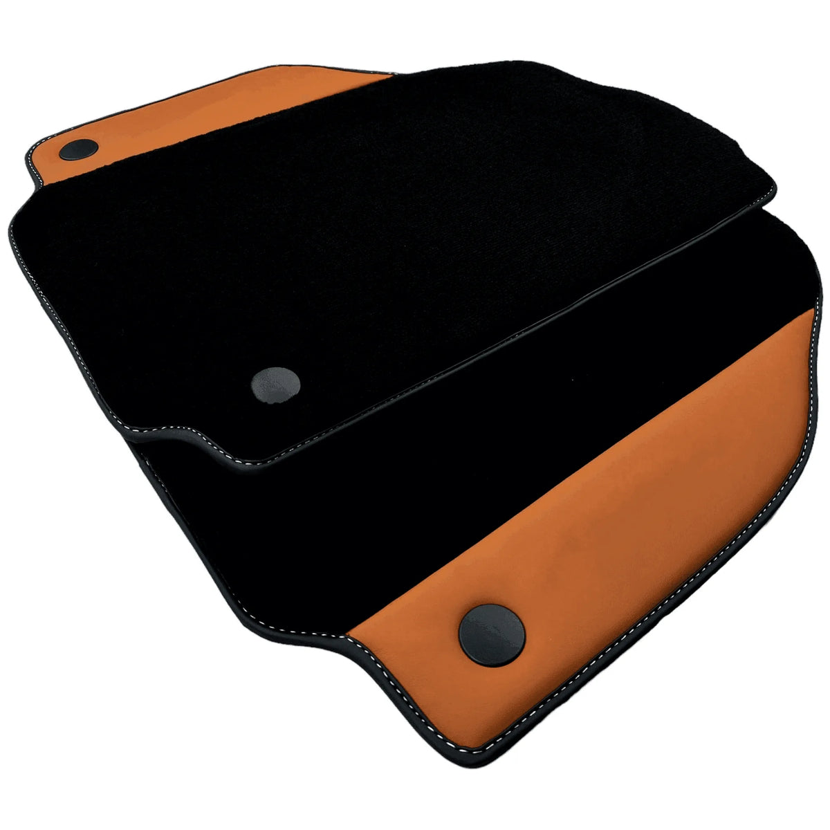 Black Floor Mats for Ferrari 488 Spider (2016-2022) with Cuoio Nappa Leather - AutoWin