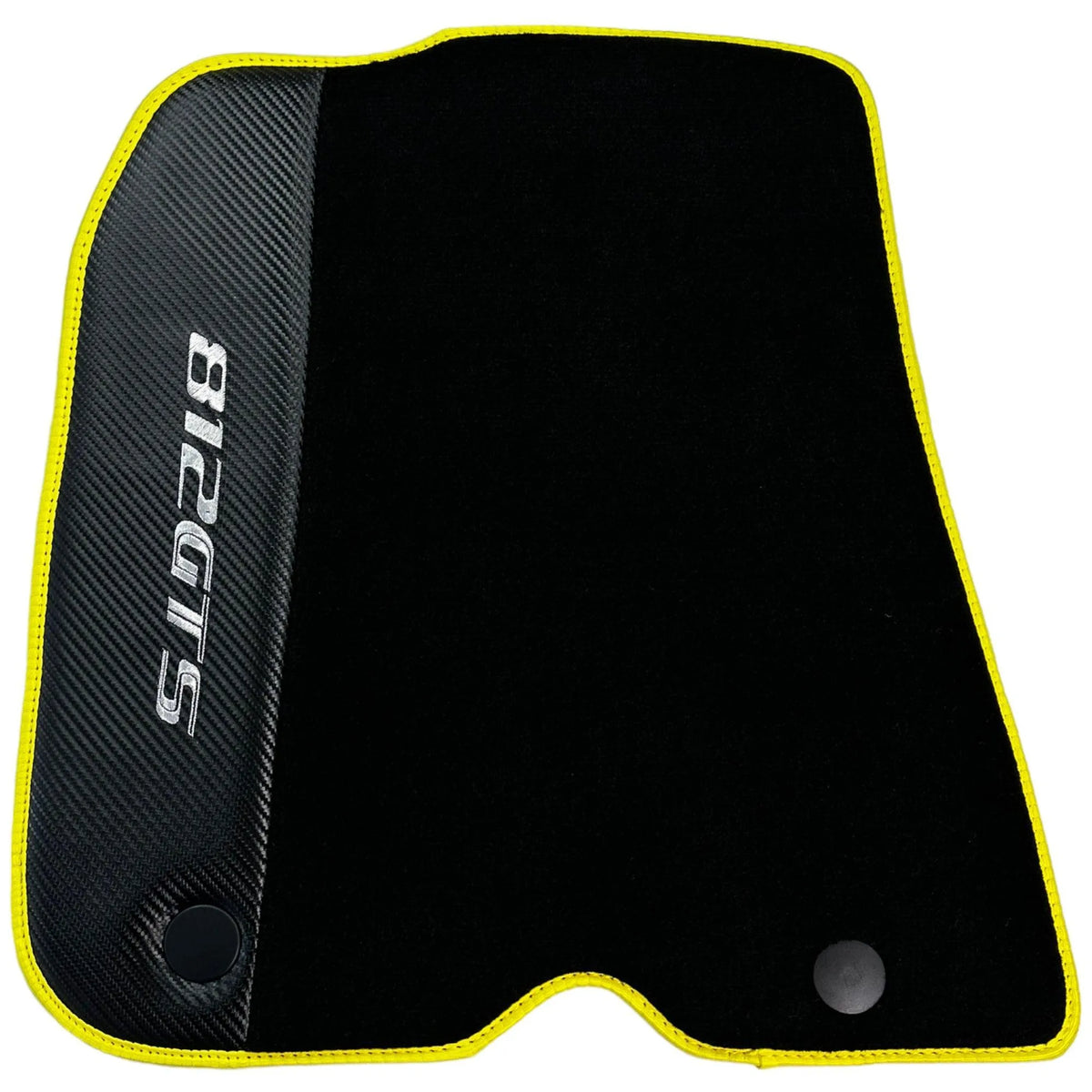 Black Floor Mats for Ferrari 812 GTS (2019-2023) with Carbon Leather - AutoWin