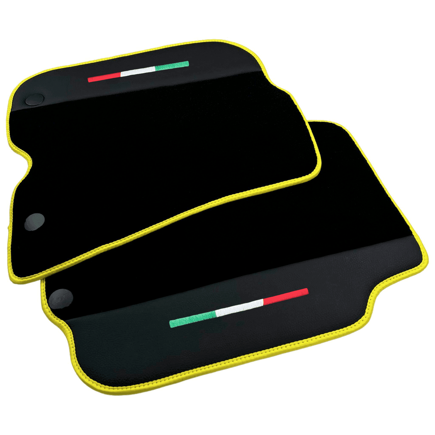 Black Floor Mats for Ferrari F12 Berlinetta (2012-2022) with Leather - AutoWin