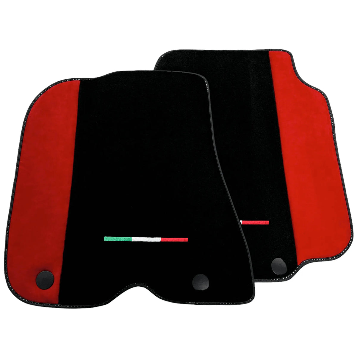 Black Floor Mats for Ferrari 812 GTS (2019-2023) with Red Alcantara Leather - AutoWin