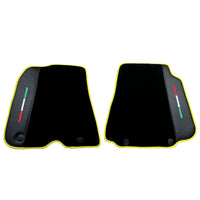 Black Floor Mats for Ferrari 812 Superfast (2018-2023) with Carbon Leather