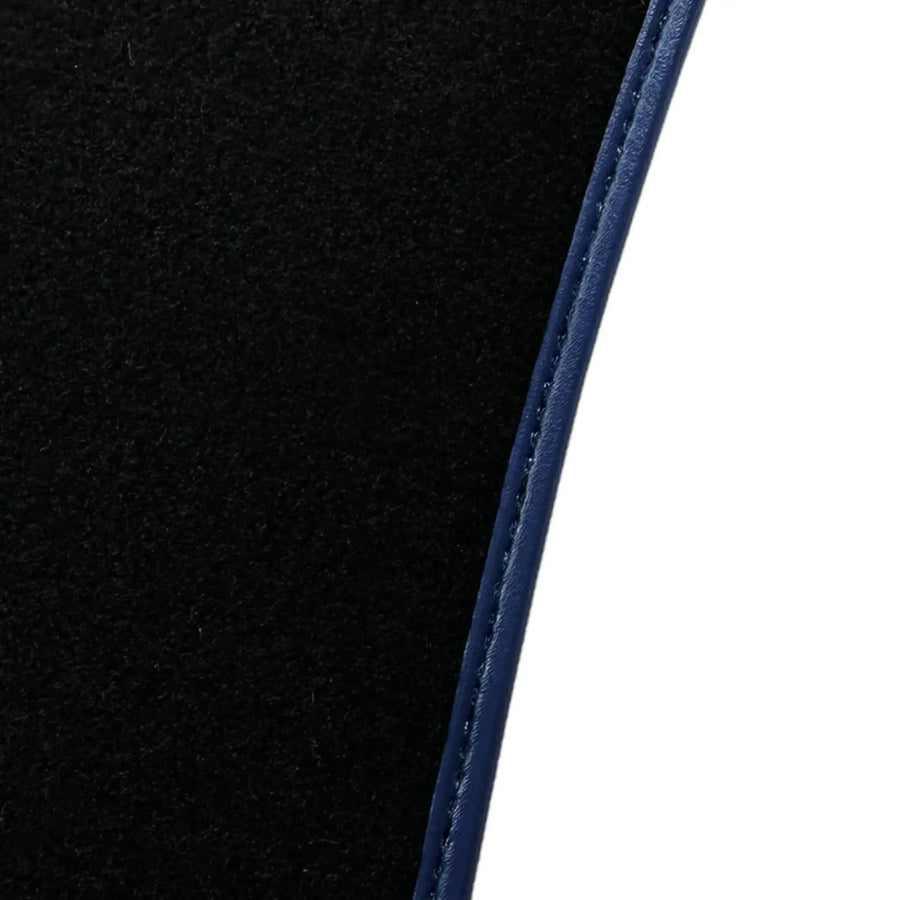 Black Floor Mats for Ferrari 812 Superfast (2018-2023) with Carbon Leather | Blue Trim