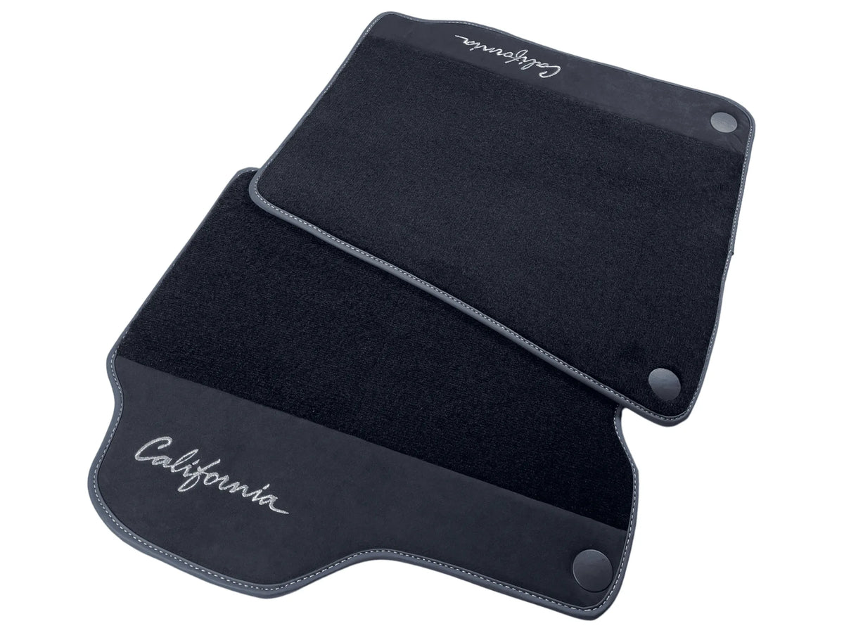 Black Floor Mats For Ferrari California 2008-2014 With Alcantara - AutoWin
