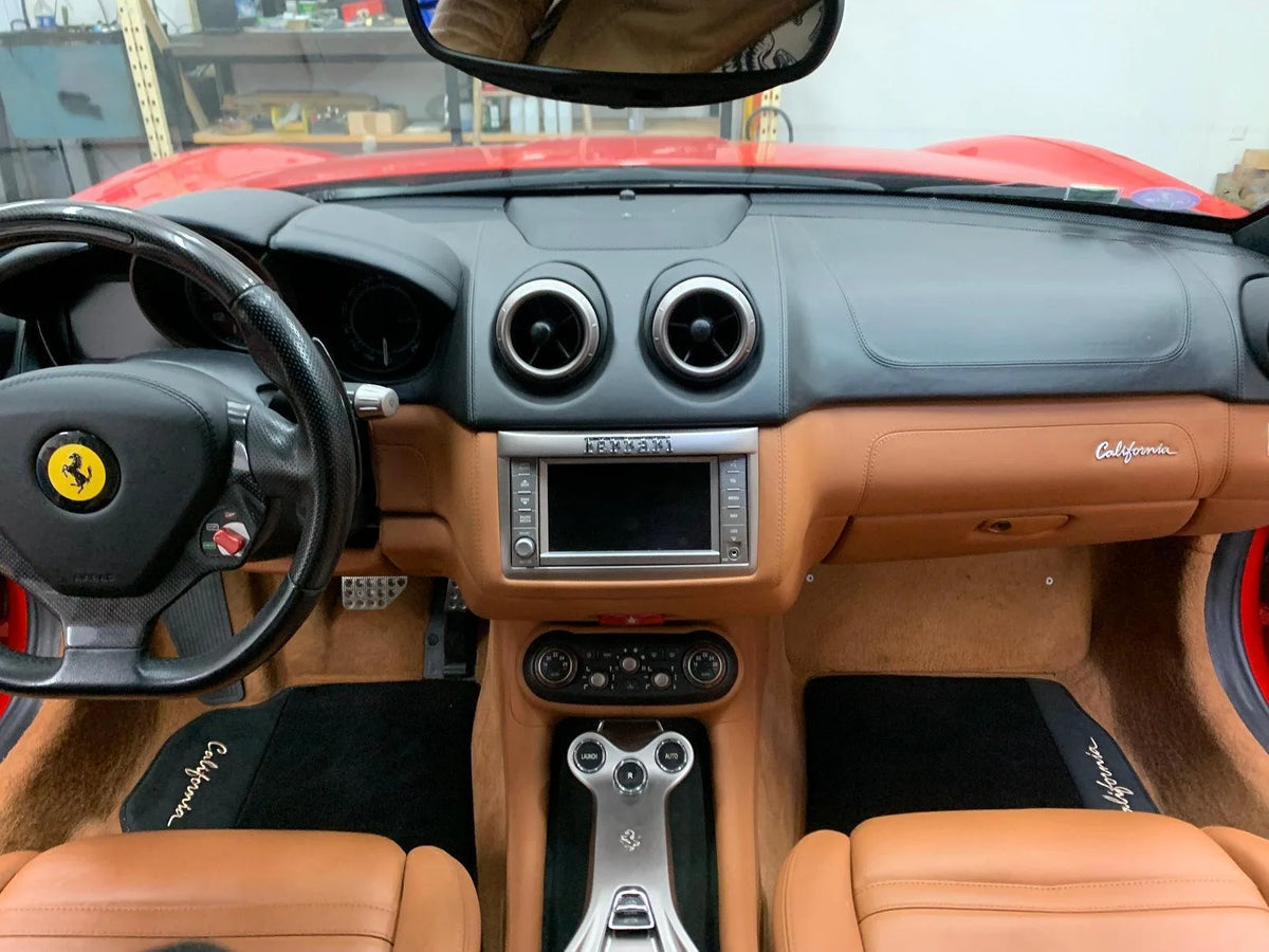 Black Floor Mats For Ferrari California 2008-2014 With Alcantara - AutoWin
