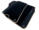 Black Floor Mats For Ferrari California 2008-2014 With Alcantara Beige Trim - AutoWin