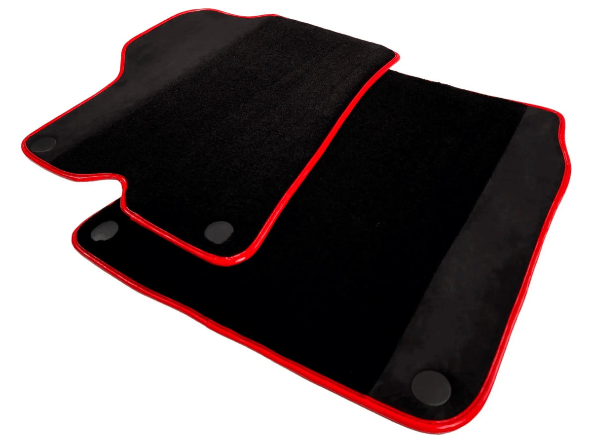Black Floor Mats For Ferrari California 2008-2014 With Alcantara Red Trim - AutoWin